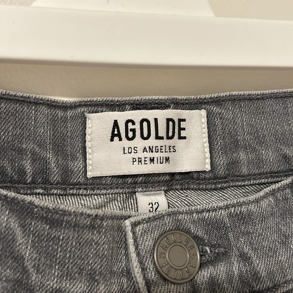 AGOLDE Gray Ripped Straight Leg Jeans Size 32 - Picture 3 of 5